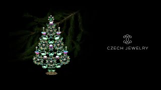 Wonderous Christmas Tree Light Green LUXURY CZECH JEWELRY