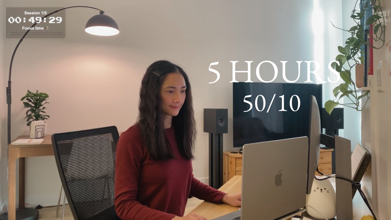 5hr Study With Me Live | pomodoro timer 50/10 🍅
