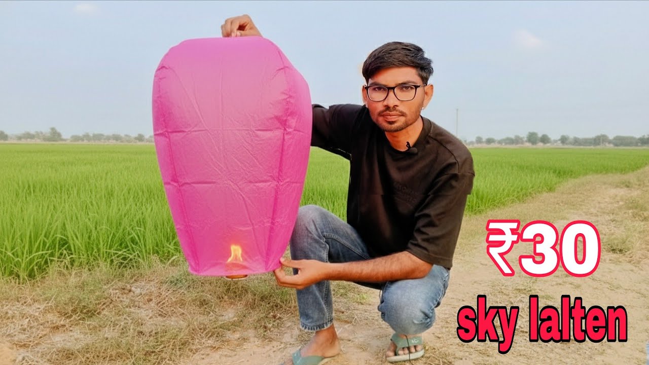 Hot Air Balloon Flying In Fields || Sky Lantern 