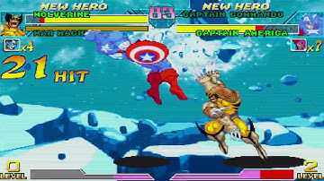 Marvel vs. Capcom - Wolverine, War Machine vs. Captain Commando, Captain America