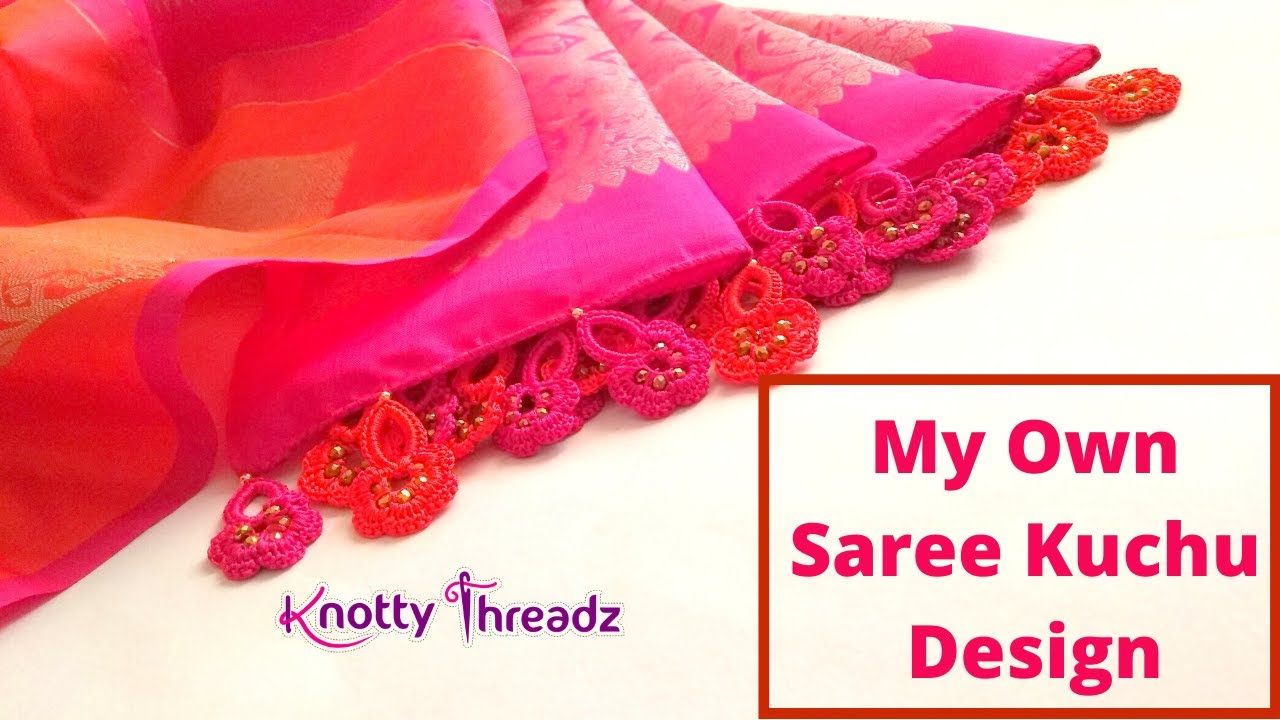 My Own New Design | Crochet Saree Kuchu Pattern | Double Colour ...