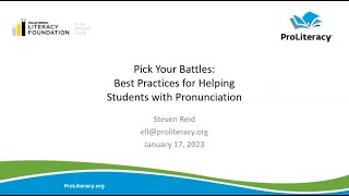 Pick Your Battles: Best Practices for Helping Students with Pronunciation