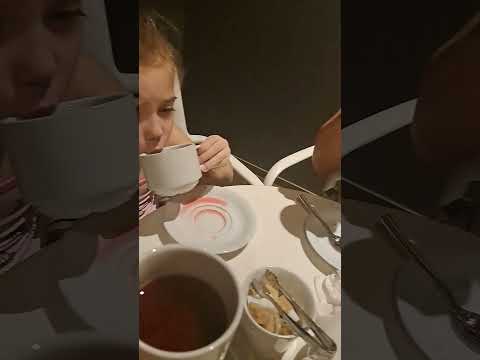 Tea party 🍵 drinking 🍸 🤪 having fun 😀little girl