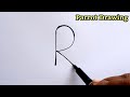 Parrot drawing with r letter easy  how to draw parrot with r letter  parrot drawing step by step