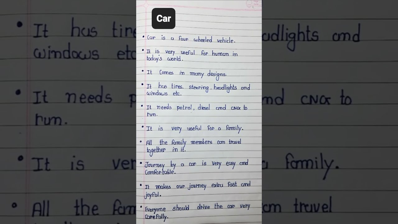 10 Lines On Car In English Short Essay Englis Caressay