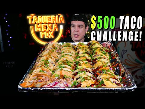 Video thumbnail: EAT 50 TACOS WIN $500! TAQUERIA MEXA'S 50 STREET TACO CHALLENGE!