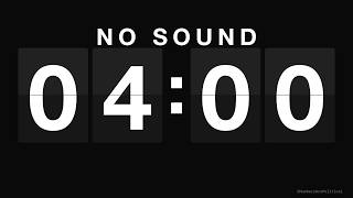 4 Minute Timer, No Sound — Split-Flap Countdown Clock