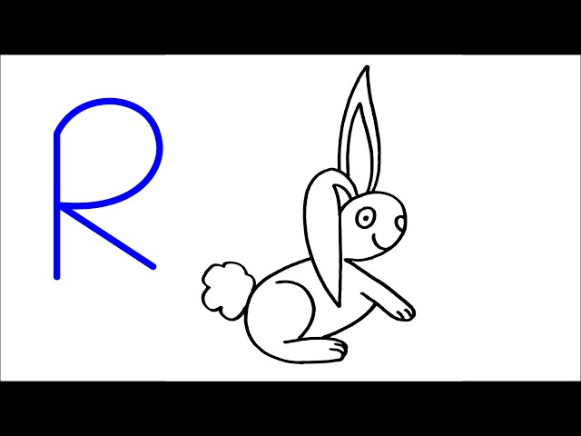 How To Draw Cartoon Bunny Rabbit From Lowercase Letter R