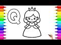 Q for Queen Drawing & Coloring 👸 | Step by Step Drawing for Children