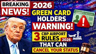 🚨 Green Card Holders WARNING! 3 CBP Airport Rules 2026 That Can Cancel Your Status