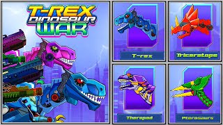 T-Rex Dinosaur War - T-Rex + Triceratops + Pterosaurus + Theropod - Assemble + Battle Arena screenshot 2