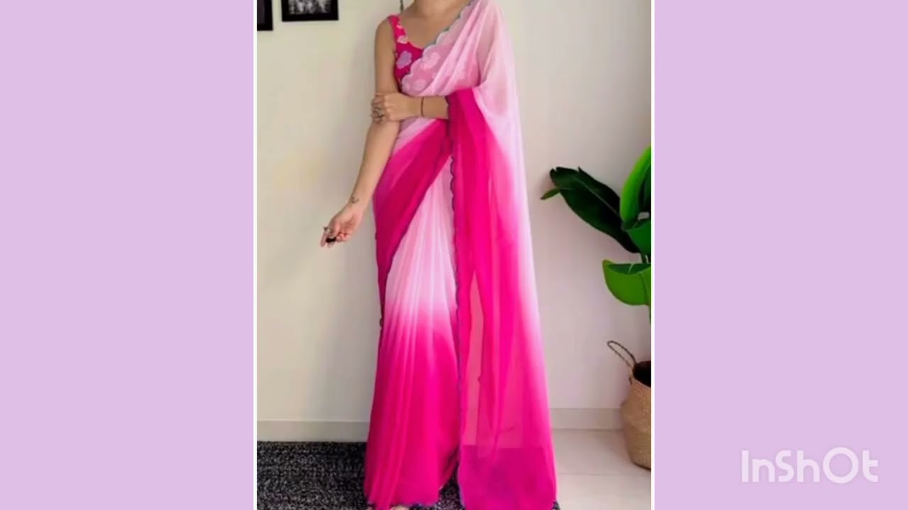 😍Latest farewell saree💕for school and college girls🎉🥰 #fashion 