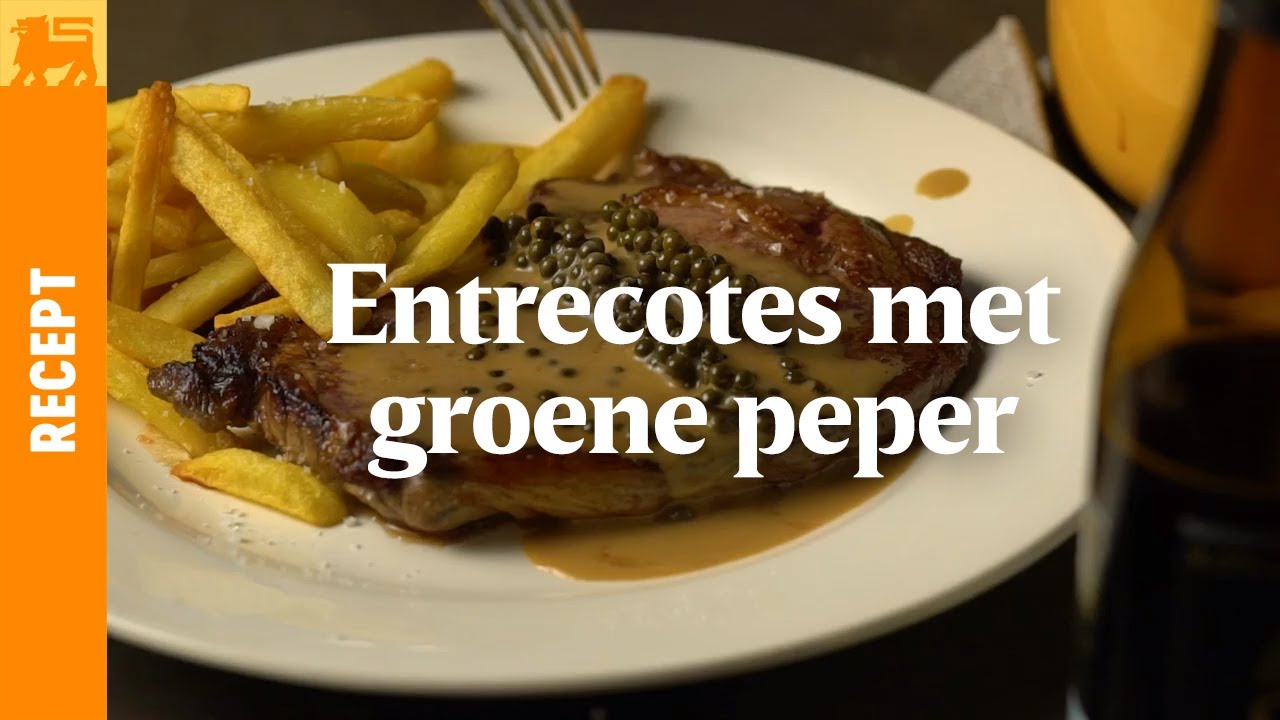 Entrecotes met groene peper