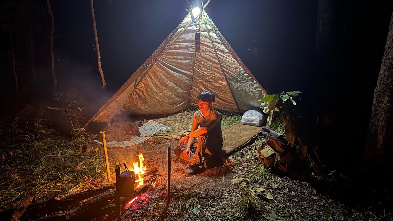 นอนป่า ทำที่พักหลบอากาศหนาว อุ่นกายอุ่นใจคืนนี้มีสหายเฝ้ายามนอน 3 ตัว!