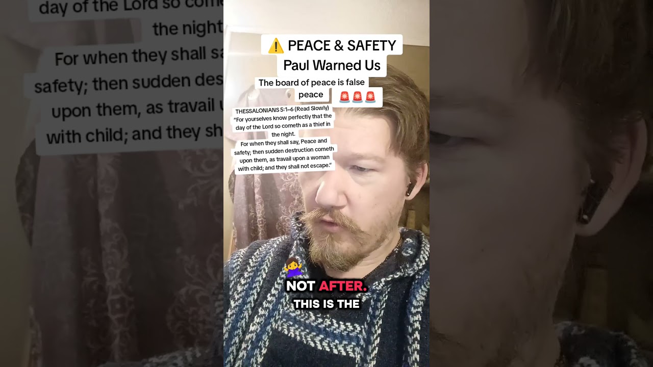 The board of peace is false peace Jesus Christ is the King of peace Not Trump....