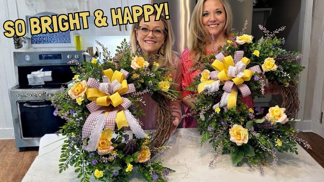 How to Make a Spring Wreath on a Grapevine Base | Easy Beginner Tutorial