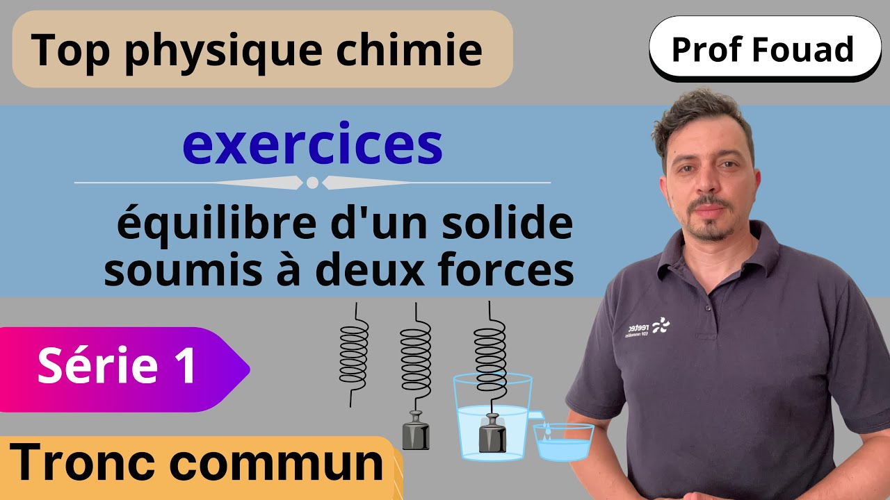 exercices équilibre d'un solide soumis à deux forces : tronc commun | série 1