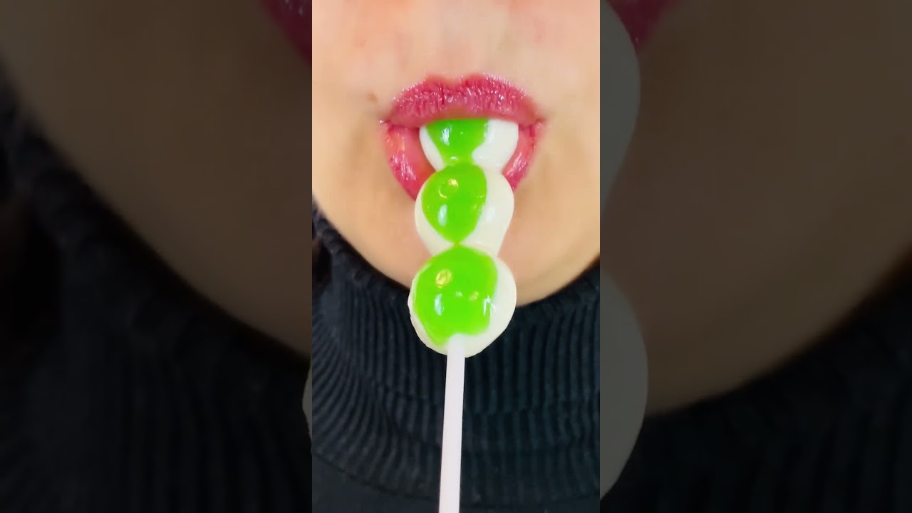 asmr GREEN LOLLIPOP TRAFFIC LIGHT eating sounds mukbang food 