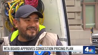 New Yorkers react after MTA board approves controversial congestion pricing plan | NBC New York