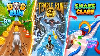 3 BEST Runner Games 🔥 | Dog Run: Pet Dog vs Temple Run 2 vs Snake Game screenshot 2