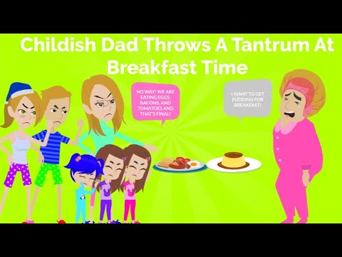 Childish Dad Throws A Tantrum At Breakfast Time 