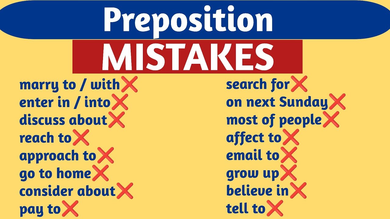 Preposition Mistakes In English | Don't Make These 16 Preposition Mistakes | Hindi Explanation |