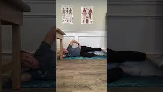 Sidelying hip abduction against a wall