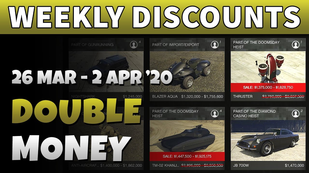 GTA 5 Double Money This Week GTA ONLINE WEEKLY DOUBLE RP AND CASH