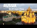 Golden autumn in Russia. Drone video. Bird’s eye-view.