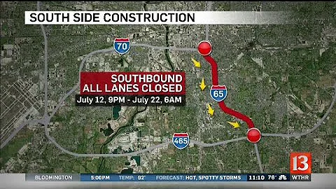 I-65 and I-70 Road Closures