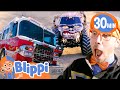 Monster Trucks and Firetrucks with Blippi! | Vehicles Adventure | Educational Videos For Kids