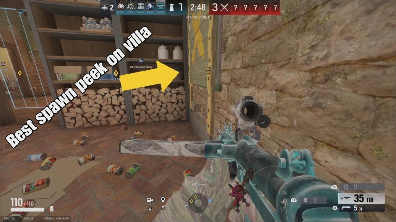 Best spawn peek on villa r6
