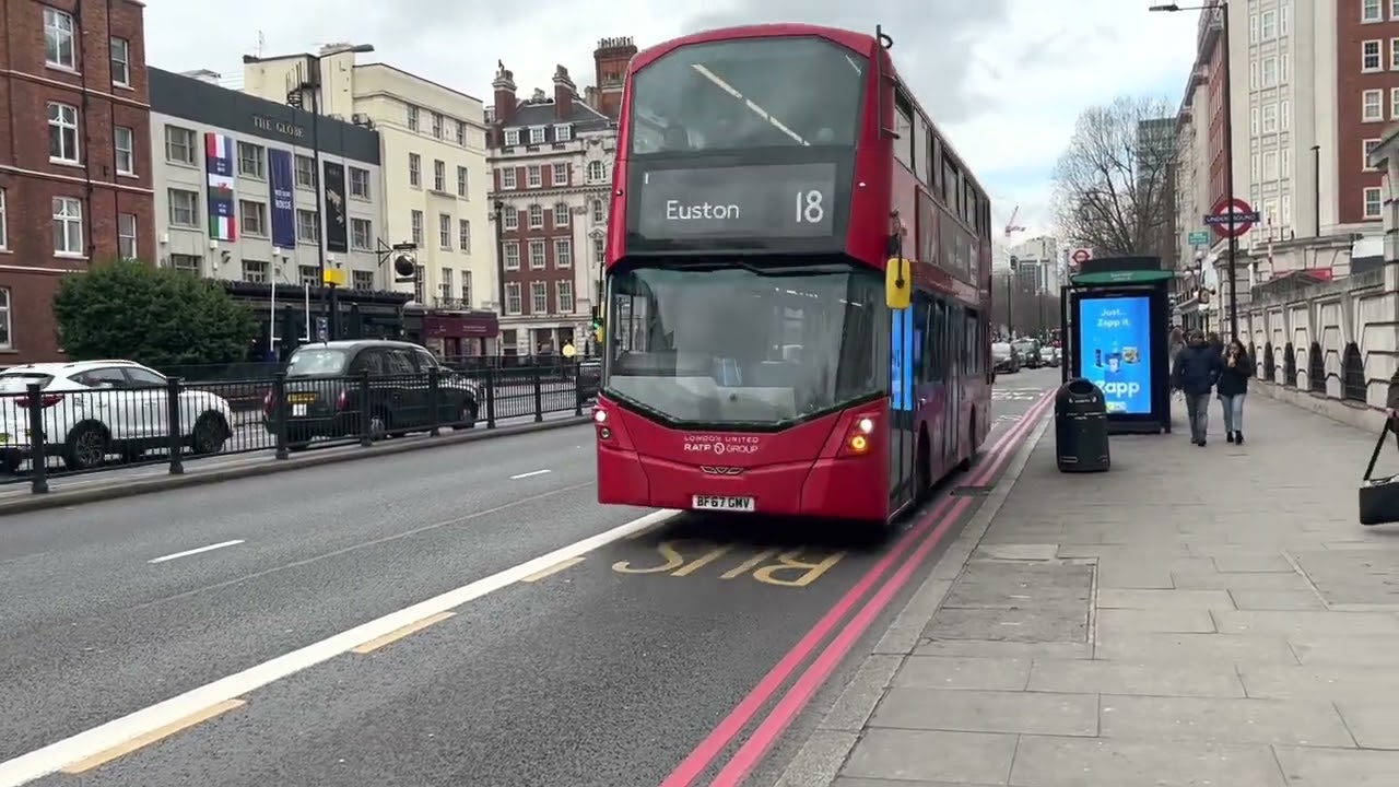 Travelling to London King's Cross from Baker Street / London Walk / London Bus Ride [4K HDR]