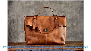 PNDME fashion vintage genuine leather men's women's briefcase high quality luxury soft cowhide desi screenshot 5