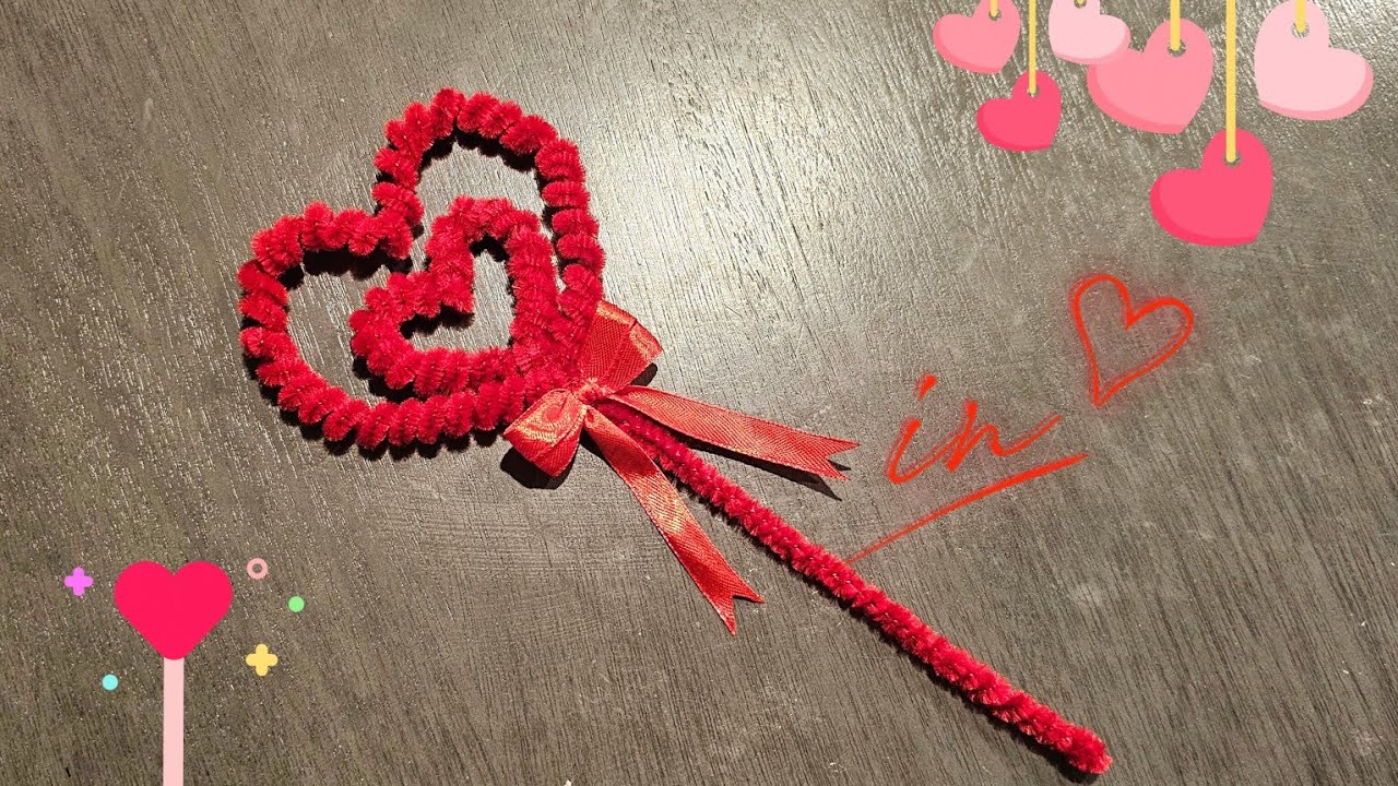 Heart from pipe cleaner/ craft idea from Star Lai channel/ DIY for valentine's day 