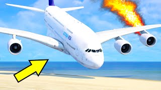 Emergency Landing On The Beach Failed In GTA 5 (Airplane Crash Scene)