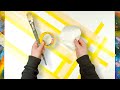 Very Simple Abstract Painting With Just A Piece Of Cloth, A Brush And Masking Tape | Seres