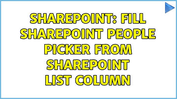 Sharepoint: Fill SharePoint People Picker from SharePoint List Column
