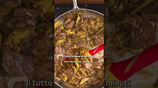 Padellata di manzo con carciofi all aceto balsamico patate schiacciate al timo e limone e insalata