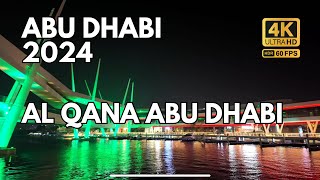 Al Qana Abu Dhabi by Night | 4K Walking Tour of a Waterfront Wonderland