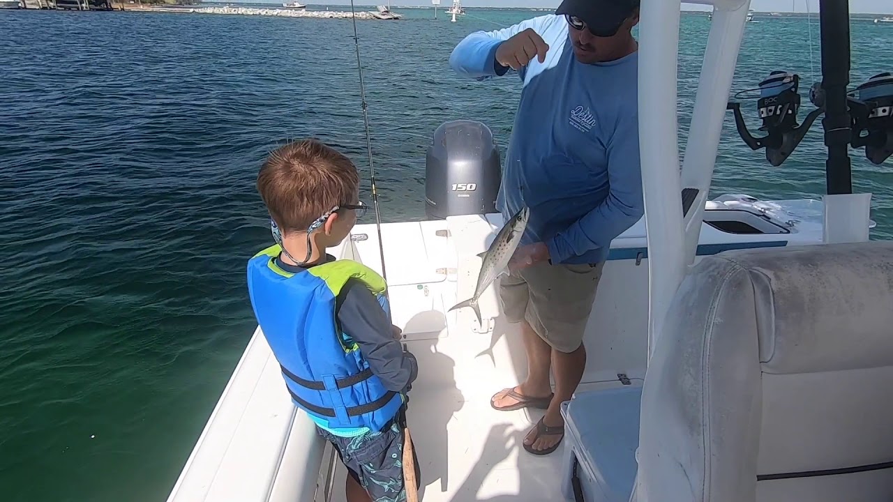 Kid catches Spanish Makerel on every cast! YouTube