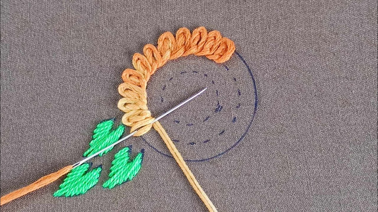 3D allover flower design hand embroidery tutorial,hand embroidery ...