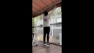 Clear Vinyl Tarp for Patio or Screen House (Weather Protection Hack)