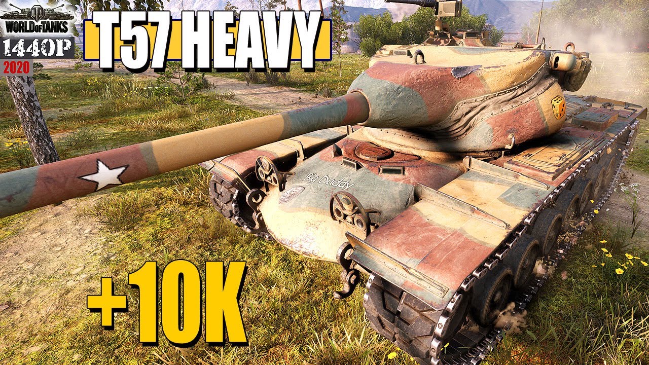 T57 Heavy: 10k damage, 7 tanks destroyed - World of Tanks - YouTube