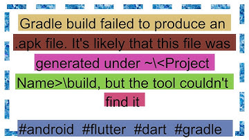 Gradle build failed to produce an .apk file. It