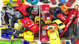 Box full of Cars Toys Transformers Hot Wheels Tobot Paw Patrol Avengers