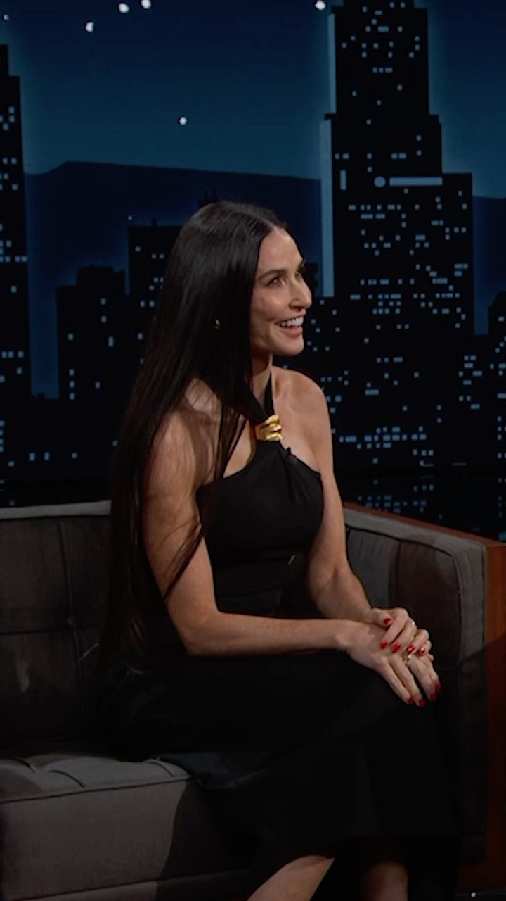 Demi Moore on her iconic Golden Globes speech and being called a popcorn actress! #Kimmel