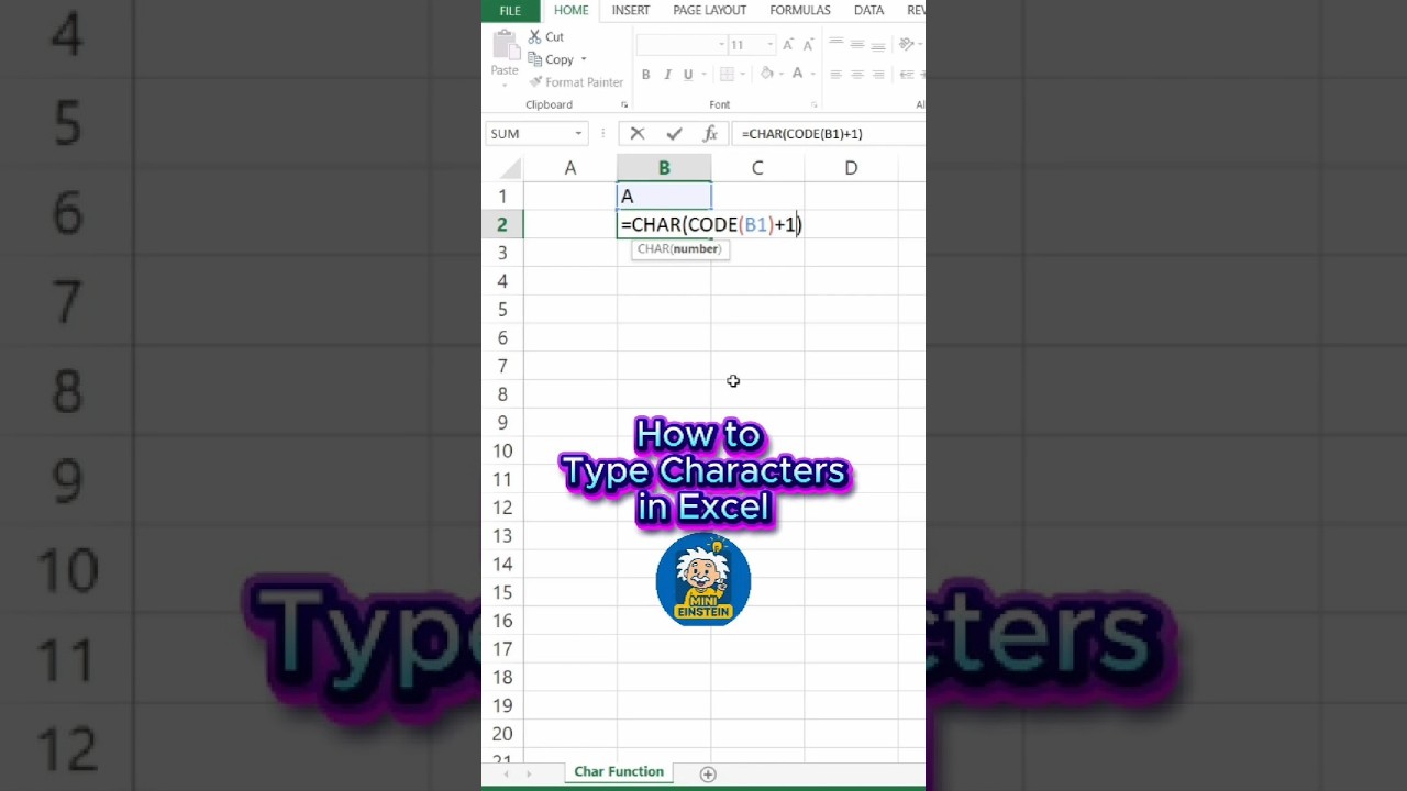 How to Type Characters using CHAR Function 
