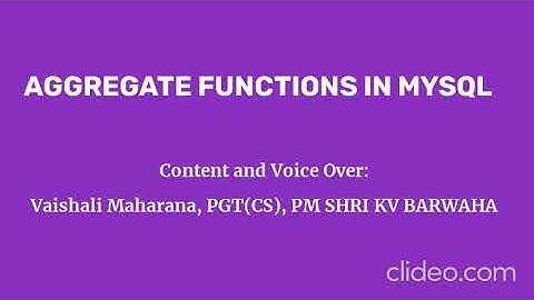 Aggregate Functions in MySql