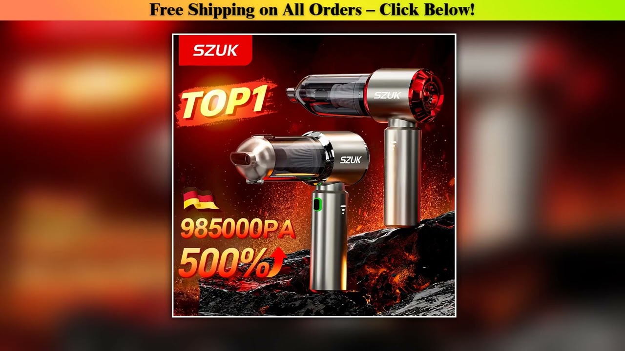 SZUK C012MAX Car Vacuum Cleaner Strong Suction Cleaning Mini Machine Wireless Portable Handhled Blo